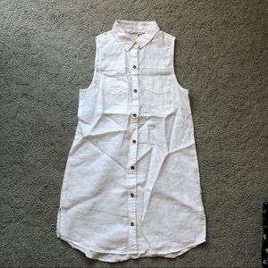 ✨ White Button Up Tank Tunic/Dress